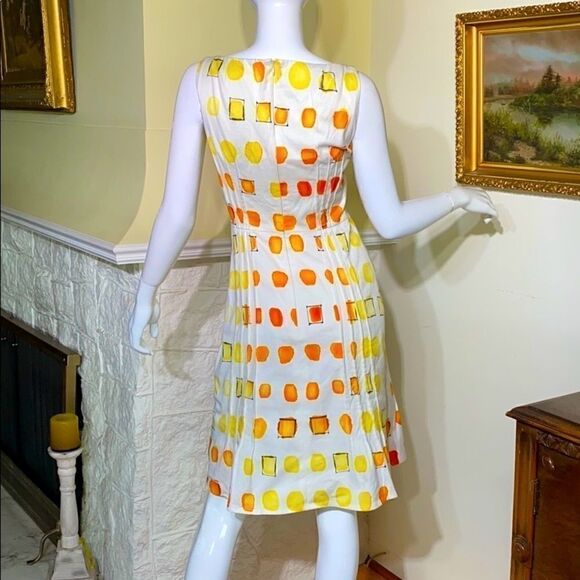 Akris Punto Sleeveless Cotton Print Dress - Picture 3 of 10